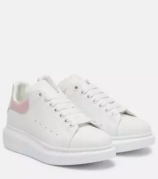Массивные кожаные кроссовки McQueen, White/Pink