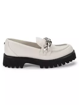 Массивные кожаные лоферы Gala с украшением Karl Lagerfeld Paris, цвет Soft White