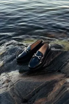 Массивные кожаные лоферы H&M, черный