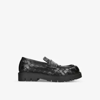 Массивные кожаные лоферы Intrecciato Bottega Veneta, черный