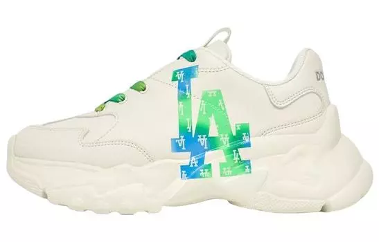 Кроссовки MLB Big Ball Chunky Chunky Sneakers Unisex Low-Top Beige Blue/Green