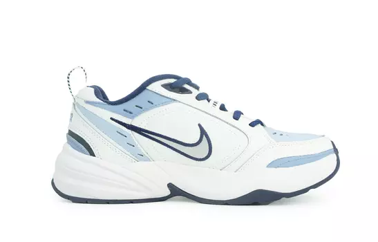 Кастомизированные кроссовки Nike Air Monarch 4 Unisex, белый/голубой