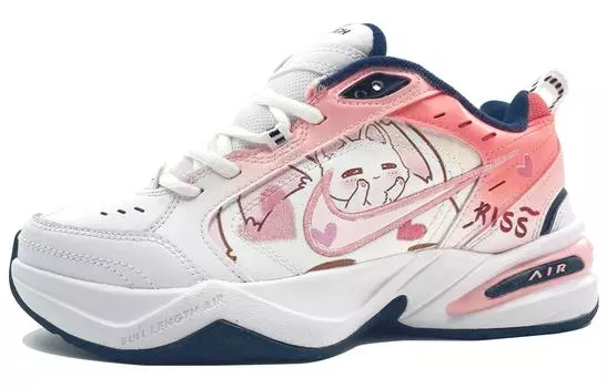 Кастомизированные кроссовки Nike Air Monarch 4 Unisex, белый/розовый