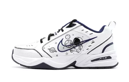 Кастомизированные кроссовки Nike Air Monarch 4 Unisex, синий/белый/черный