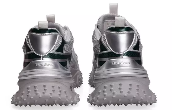 Массивные кроссовки унисекс с низким верхом, серебряный с зеленым Bosssunwen