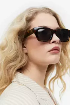 Массивные квадратные солнцезащитные очки H&M, коричневый
