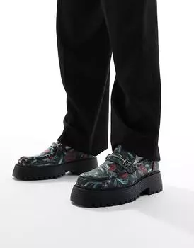 Массивные лоферы ASOS DESIGN из жаккарда с цветочным узором
