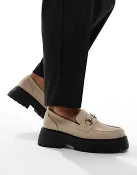 Массивные лоферы ASOS DESIGN с серебристым трензелем