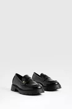 Массивные лоферы с фурнитурой boohoo, черный