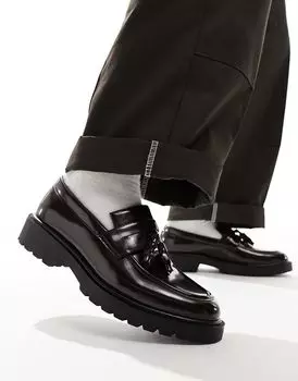 Массивные лоферы с кисточками ASOS DESIGN из бордовой искусственной кожи