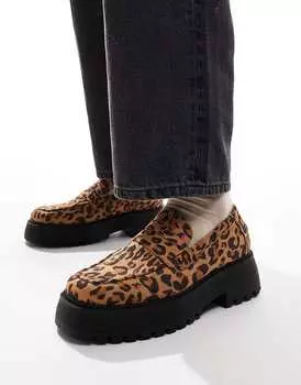 Массивные лоферы с леопардовым принтом ASOS DESIGN