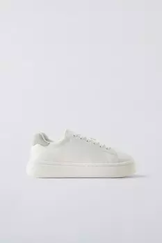 Массивные минималистские кроссовки на шнуровке ZARA, белый