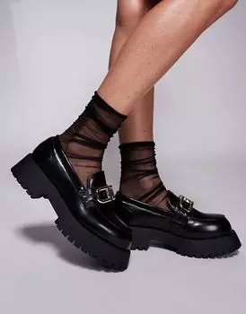 Массивные мокасины черного цвета River Island
