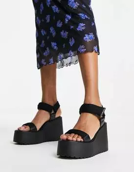 Массивные сандалии на танкетке Asos Design Trina, черный