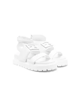 Массивные сандалии с логотипом FF Fendi Kids, белый
