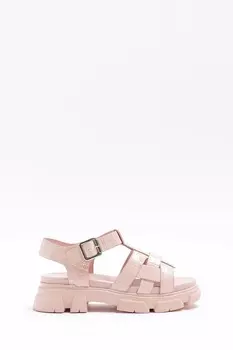 Массивные сандалии с пряжками для девочек River Island, розовый
