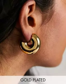 Массивные серьги-кольца с покрытием из 14-каратного золота ASOS