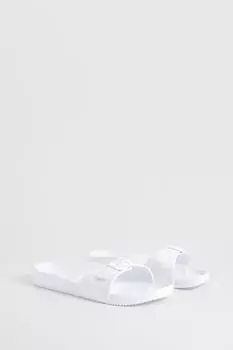 Массивные шлепанцы с одним ремешком boohoo, белый