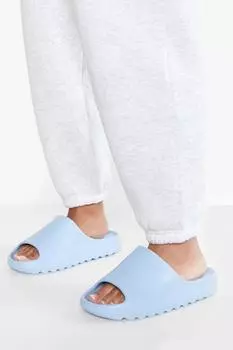 Массивные шлепанцы широкого кроя boohoo, синий