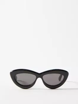 Массивные солнцезащитные очки «кошачий глаз» из ацетата LOEWE, черный