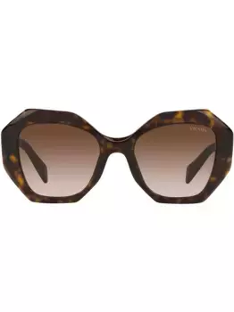 Массивные солнцезащитные очки с эффектом градиента Prada Eyewear, зеленый