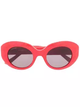 Массивные солнцезащитные очки в круглой оправе Balenciaga Eyewear, красный