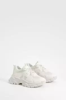Массивные спортивные кроссовки boohoo, бежевый