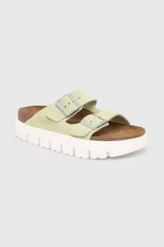 Массивные замшевые тапочки Arizona Birkenstock, зеленый