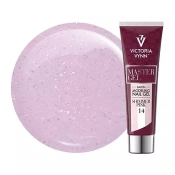 Master Gel UV LED Акриловый гель с блестками для моделирования ногтей и наращивания маникюра 14 мерцающий розовый 60 г Victoria Vynn
