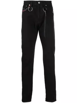Mastermind Japan узкие джинсы с бусинами, черный