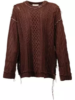 Mastermind World кашемировый джемпер с аппликацией, коричневый