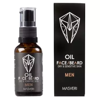 Масвери, масло для лица и бороды для сухой и чувствительной кожи, 30 мл Masveri