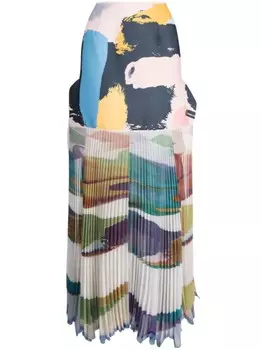 Maticevski юбка Flagrant с абстрактным принтом и драпировкой, мультиколор
