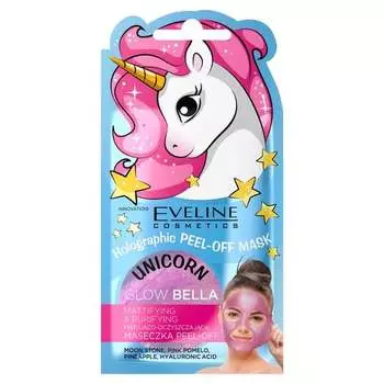 Матирующая и очищающая маска Glow Bella 7мл Eveline Cosmetics Holographic Peel-Off Mask