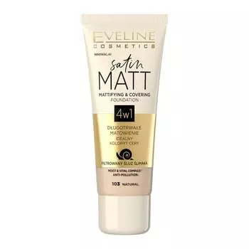 Матирующая и покрывающая основа для лица, № 103 Натуральная Eveline Cosmetics, Satin Matt