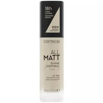 Матирующая основа 010 N Neutral Light Beige, 30 мл Catrice All Matt Shine Control Make Up