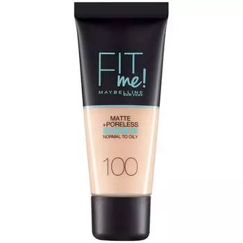 Матирующая основа для лица 100 Warm Ivory, 30 мл Maybelline, Fit Me