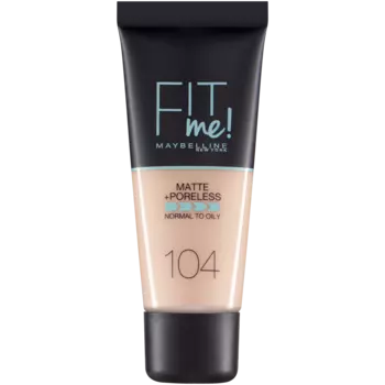 Матирующая основа для лица мягкая слоновая кость 104 Maybelline New York Fit Me!, 30 мл