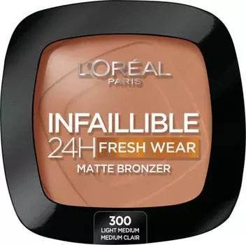 Матирующий бронзер для лица 300 Light Medium, 9 г L'Oreal Paris, Infaillible 24H Fresh Wear Soft Matte Bronzer, L'oral Paris