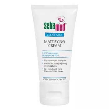 Матирующий крем для лица clear face mattifying cream Sebamed, 50 мл