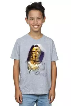 Матовая футболка The Last Jedi C-3PO Star Wars, серый