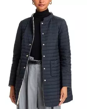 Матовая и глянцевая двусторонняя пуховая куртка Herno, синий