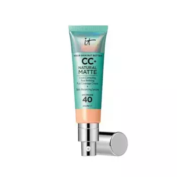Матовая кремовая основа под макияж CC+ Natural Matte SPF 40 It Cosmetics, цвет light medium