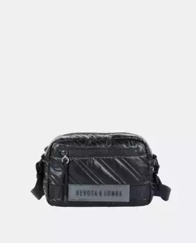 Матовая женская сумка через плечо черного цвета Devota & Lomba