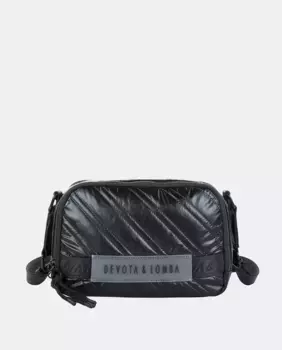 Матовая женская сумка через плечо черного цвета Devota & Lomba