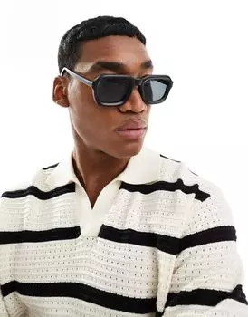 Матово-черные квадратные солнцезащитные очки ASOS DESIGN