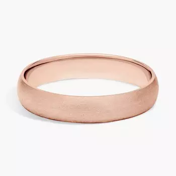 Матовое классическое обручальное кольцо из розового золота 14 карат (4 мм) Blue Nile