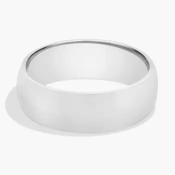 Матовое обручальное кольцо средней толщины Comfort Fit из платины (7 мм) Blue Nile