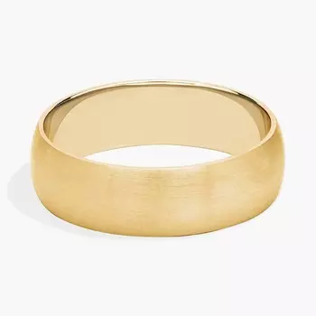 Матовое обручальное кольцо средней толщины Comfort Fit из 14-каратного желтого золота (6 мм) Blue Nile