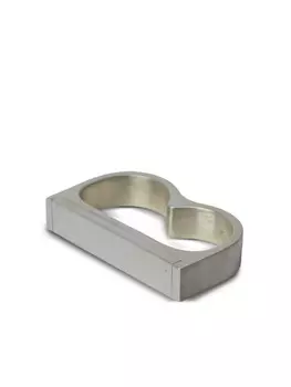 Матовое серебряное кольцо Plate Double Parts of Four, серебряный